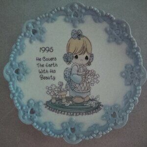 1995 Collectible 4" Precious Moments Porcelain Plate with Stand from Enesco